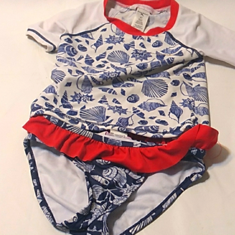 Tommy Bahama Girls 2-Piece Rashguard and Swim Bottoms Set size 4t